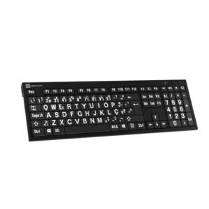 Teclado Ampliado NERO PC USB Letras Brancas Fundo Preto